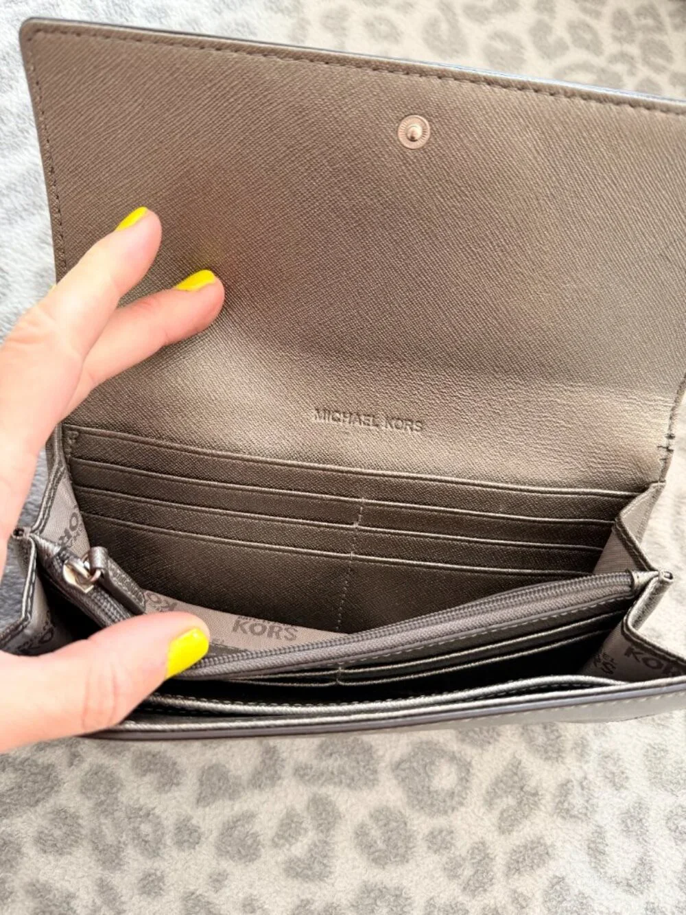 Michael Kors Gray Metallic Wallet